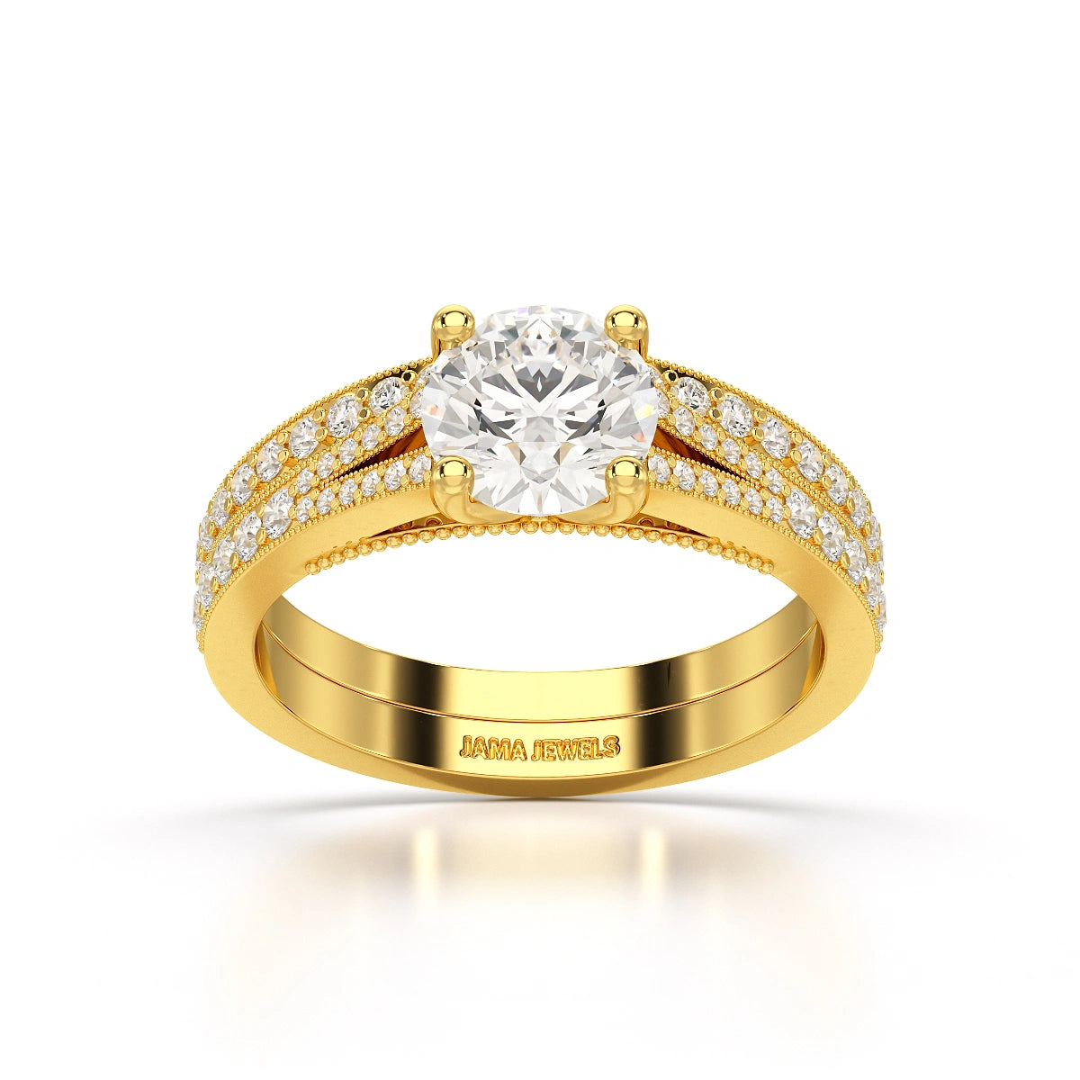 1.45 CT Round Cut Layered Lab Diamond Ring