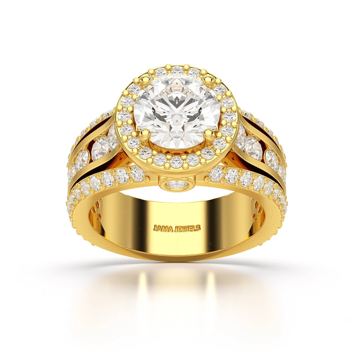 3.78 CT Round Cut Halo Lab Diamond Ring