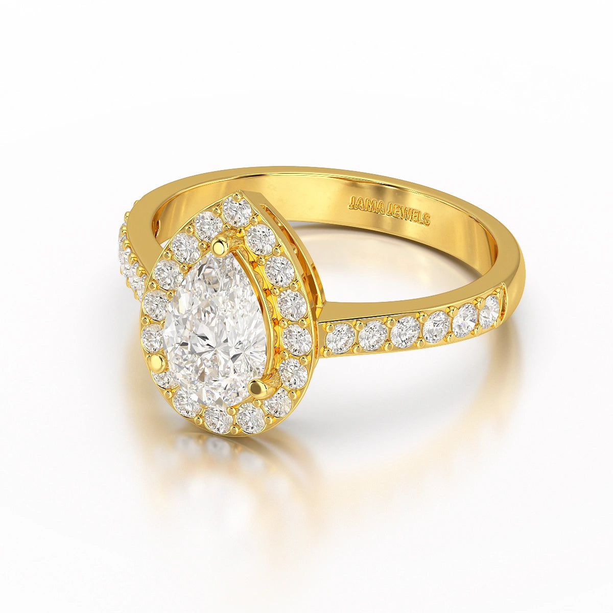 2.24 CT Pear Cut Halo Lab Diamond Ring