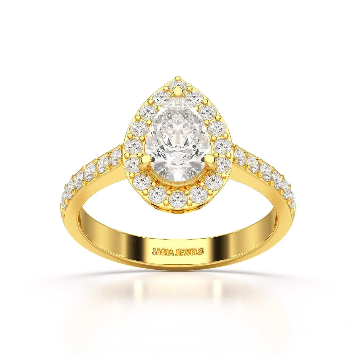 2.24 CT Pear Cut Halo Lab Diamond Ring