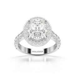 2.9 CT Oval Cut Halo Lab Diamond Ring