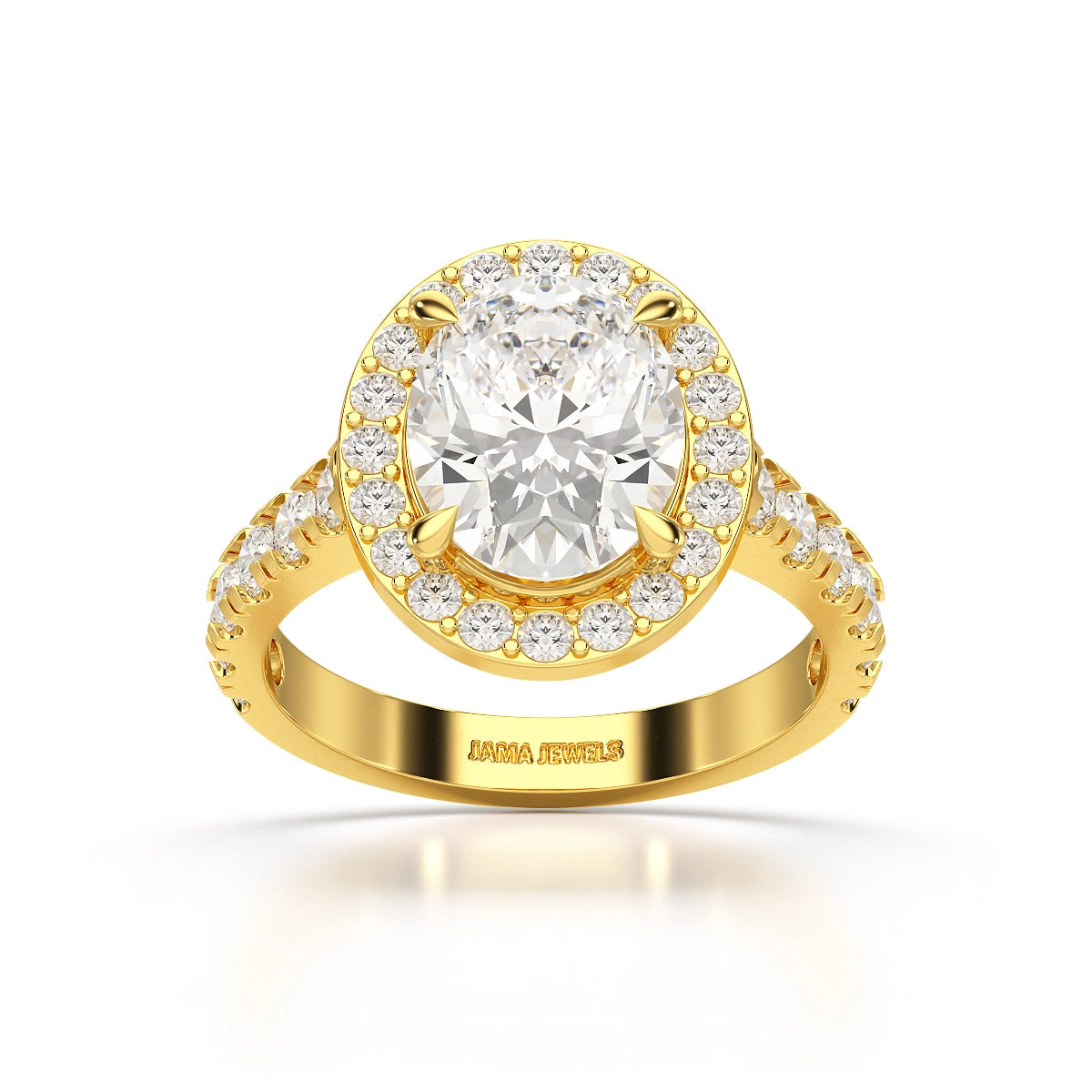 2.9 CT Oval Cut Halo Lab Diamond Ring