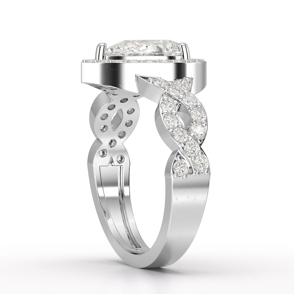 2.04 CT Pear Cut Halo Lab Diamond Ring