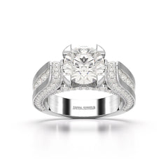 3.4 CT Cushion Cut Solitaire Lab Diamond Ring