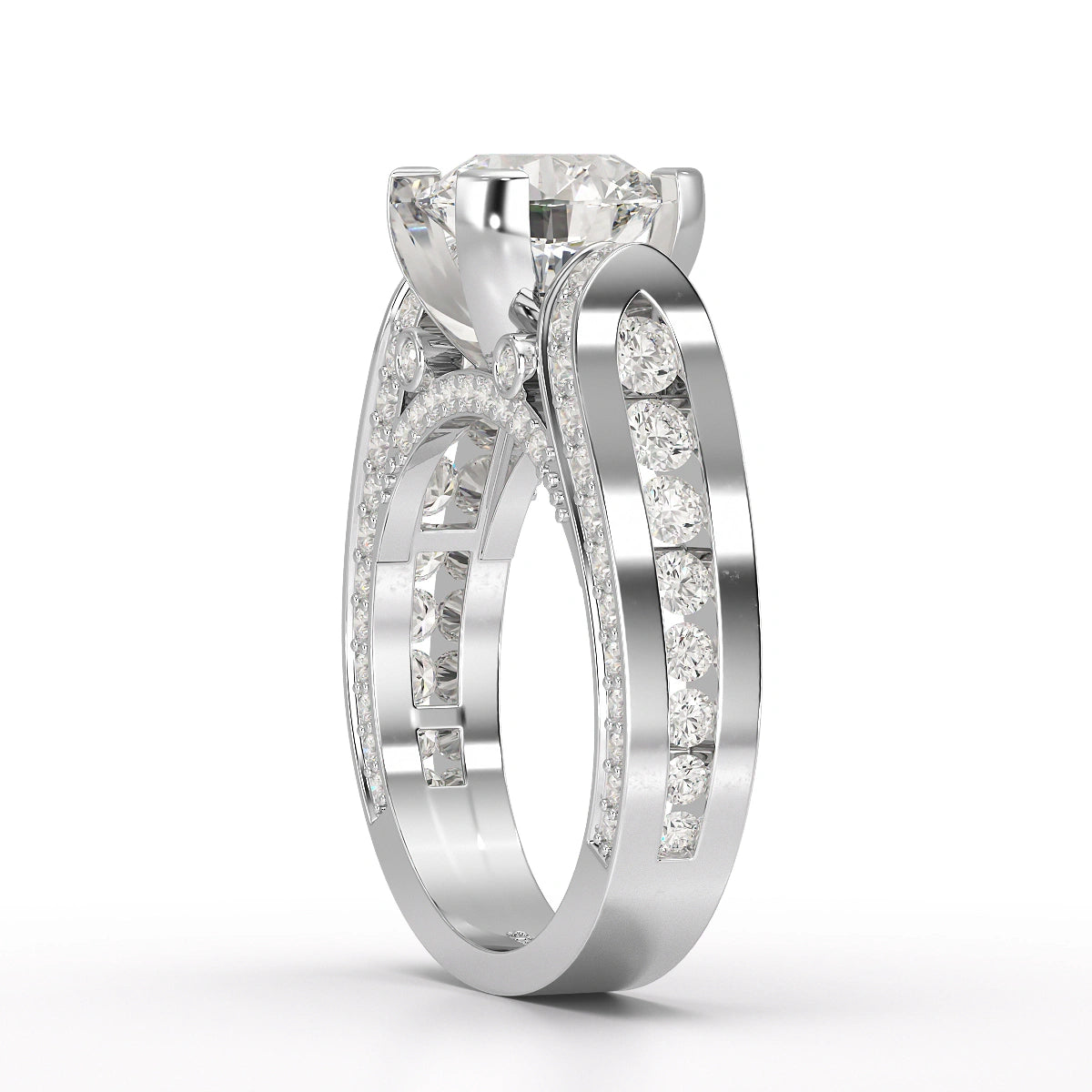 3.4 CT Cushion Cut Solitaire Lab Diamond Ring