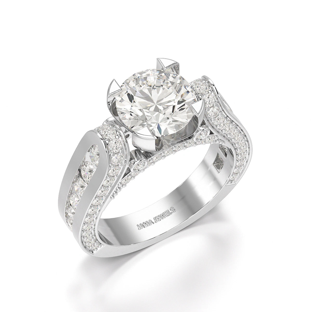 3.4 CT Cushion Cut Solitaire Lab Diamond Ring