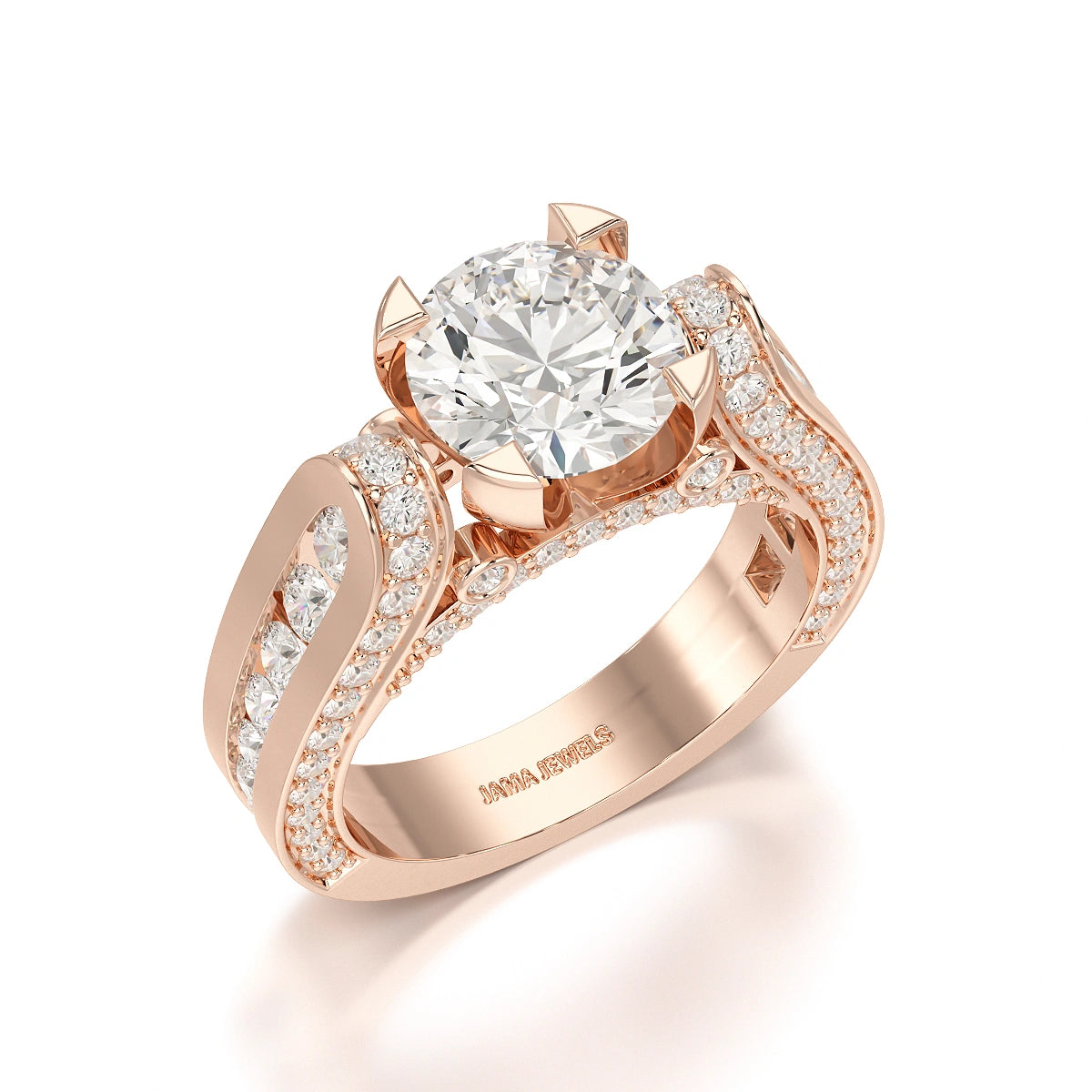 3.4 CT Cushion Cut Solitaire Lab Diamond Ring