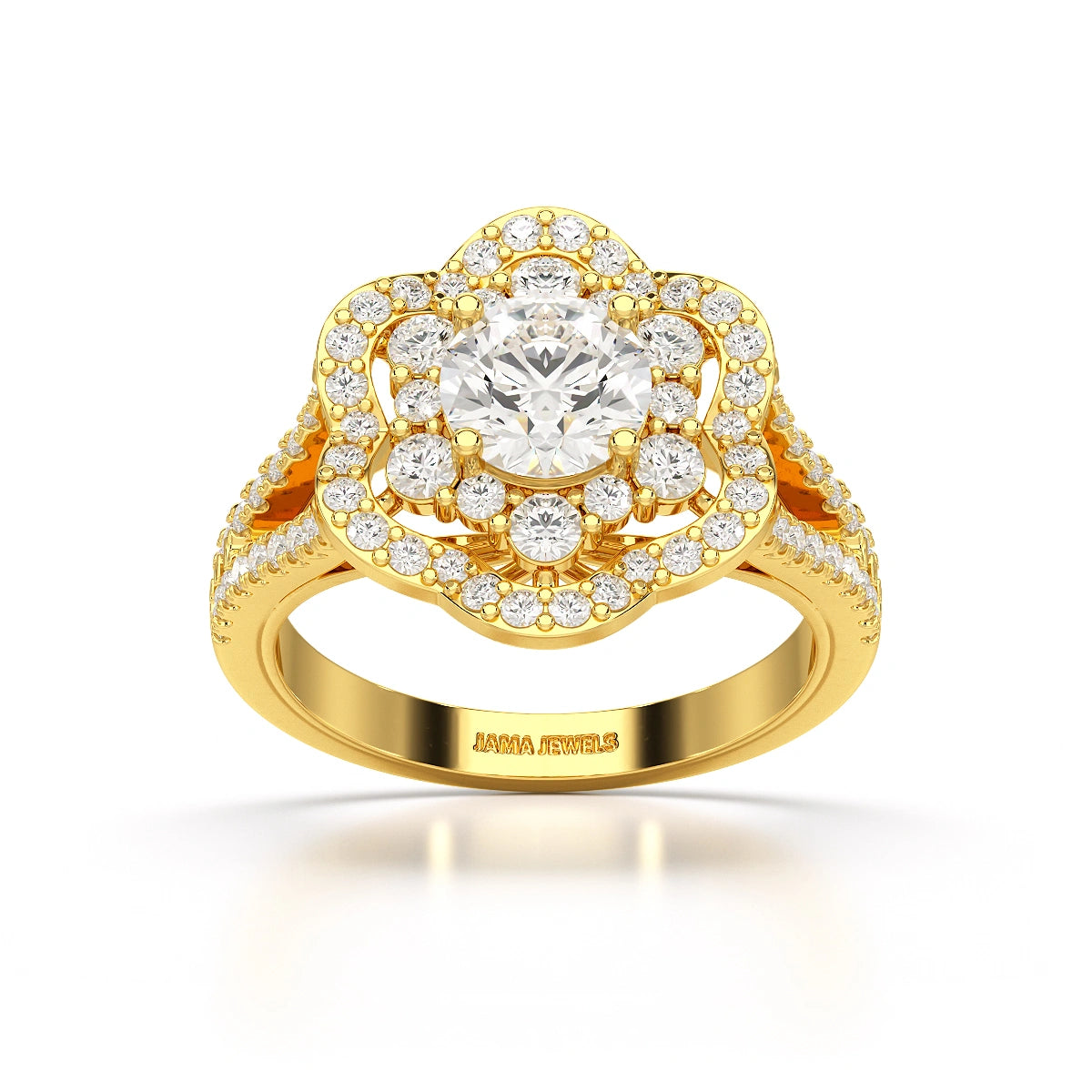 1.92 CT Round Cut Flower Shape Lab Diamond Ring