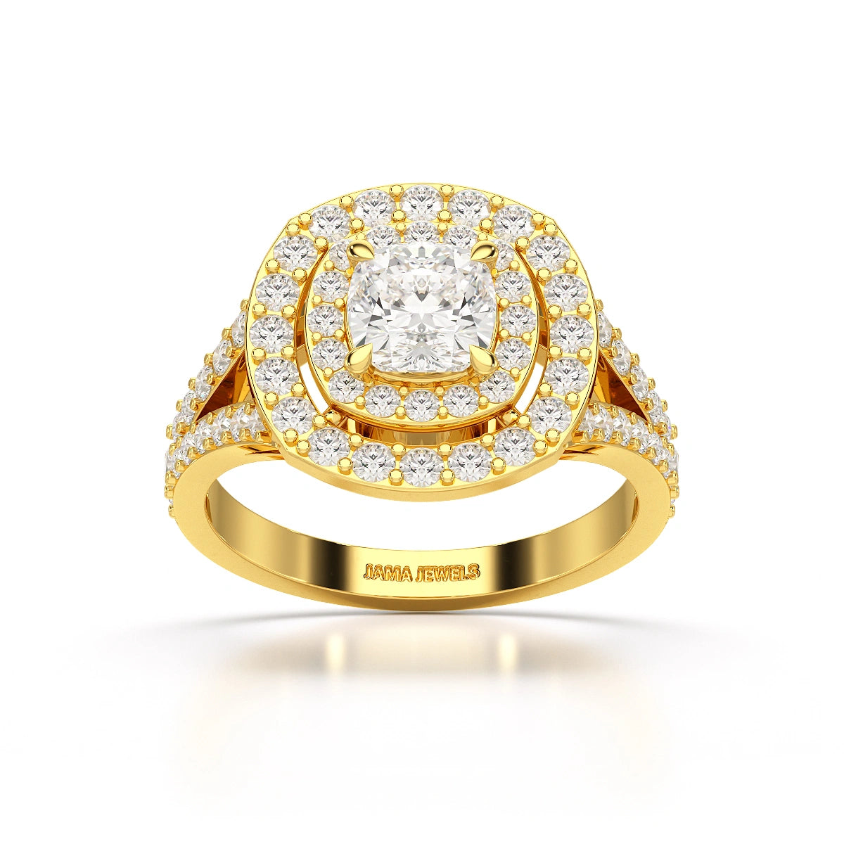 1.83 CT Cushion Cut Halo Lab Diamond Ring