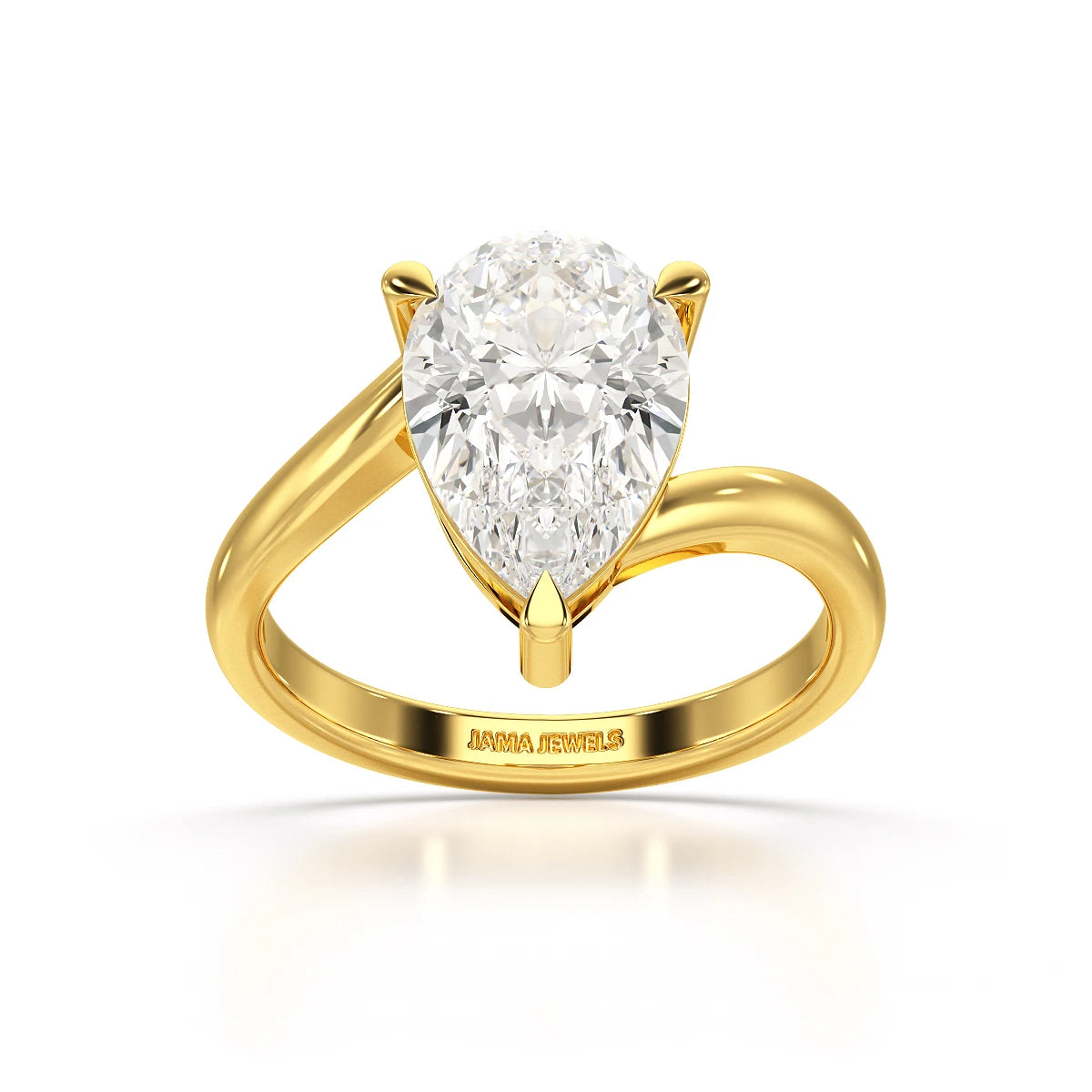 3 CT Pear Cut Solitaire Lab Diamond Ring