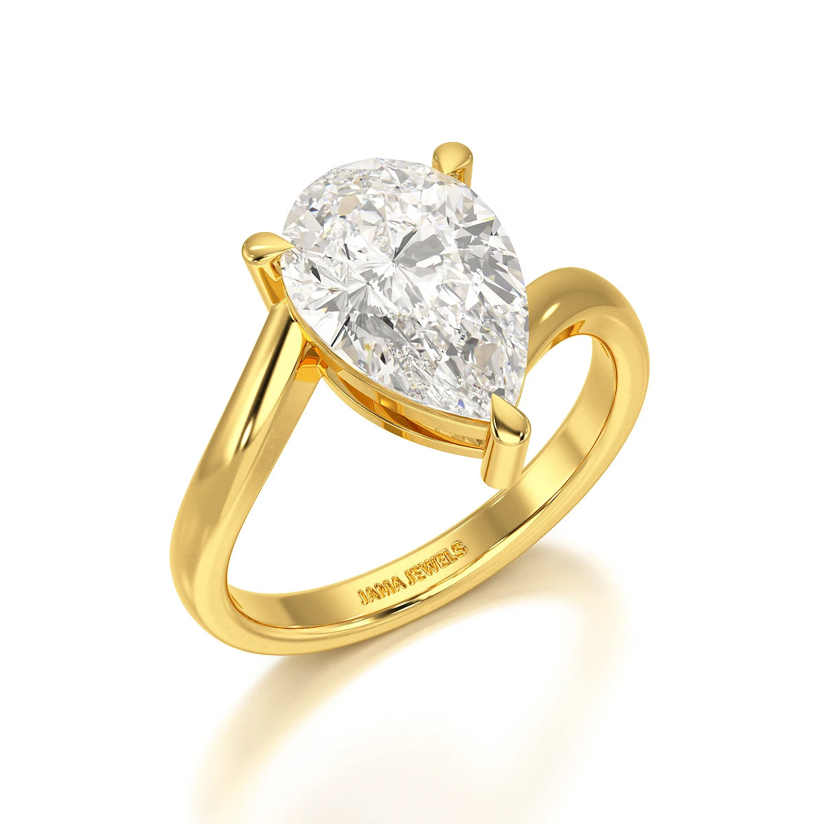 3 CT Pear Cut Solitaire Lab Diamond Ring