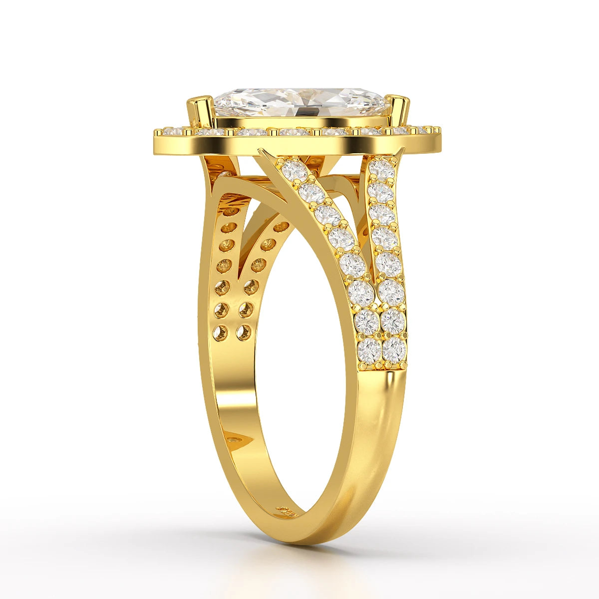 1.83 CT Marquis Cut Halo Lab Diamond Ring