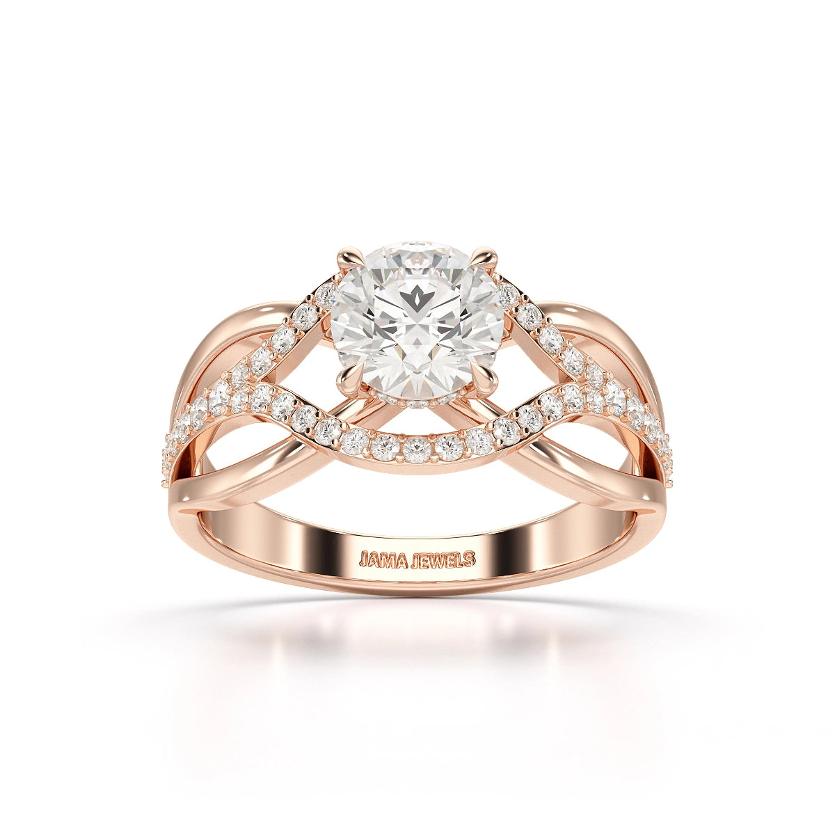 1.35 CT Layered Round Cut Lab Diamond Ring