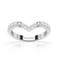 0.57 CT Half Eternity Round Cut Lab Diamond Ring
