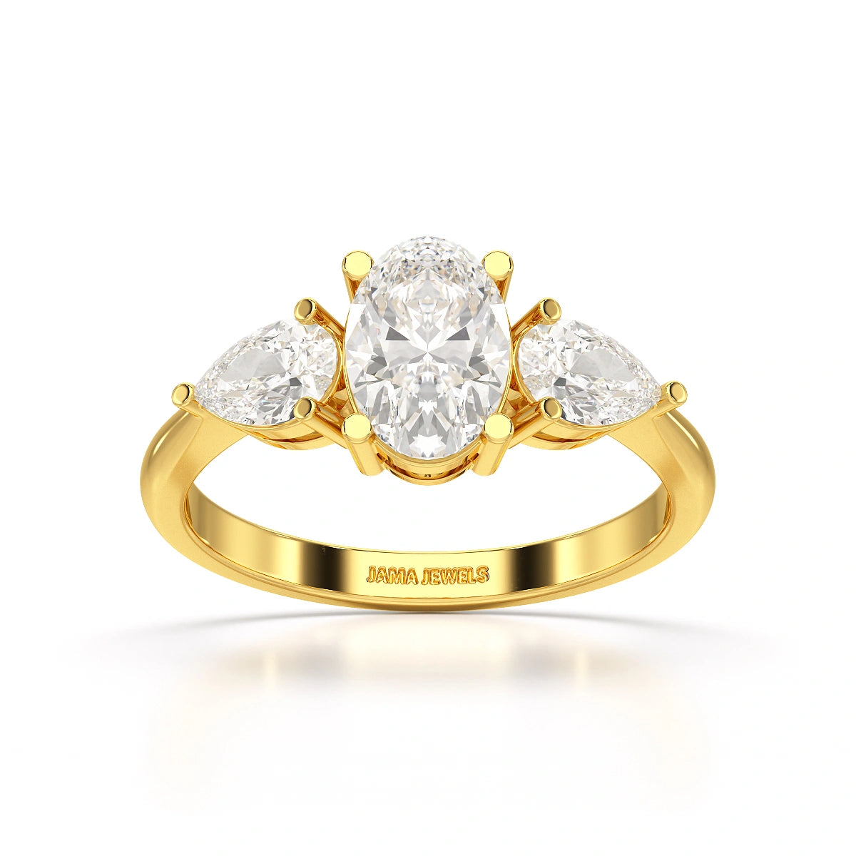 2.1 CT Oval Cut Three Stone Lab Diamond Ring