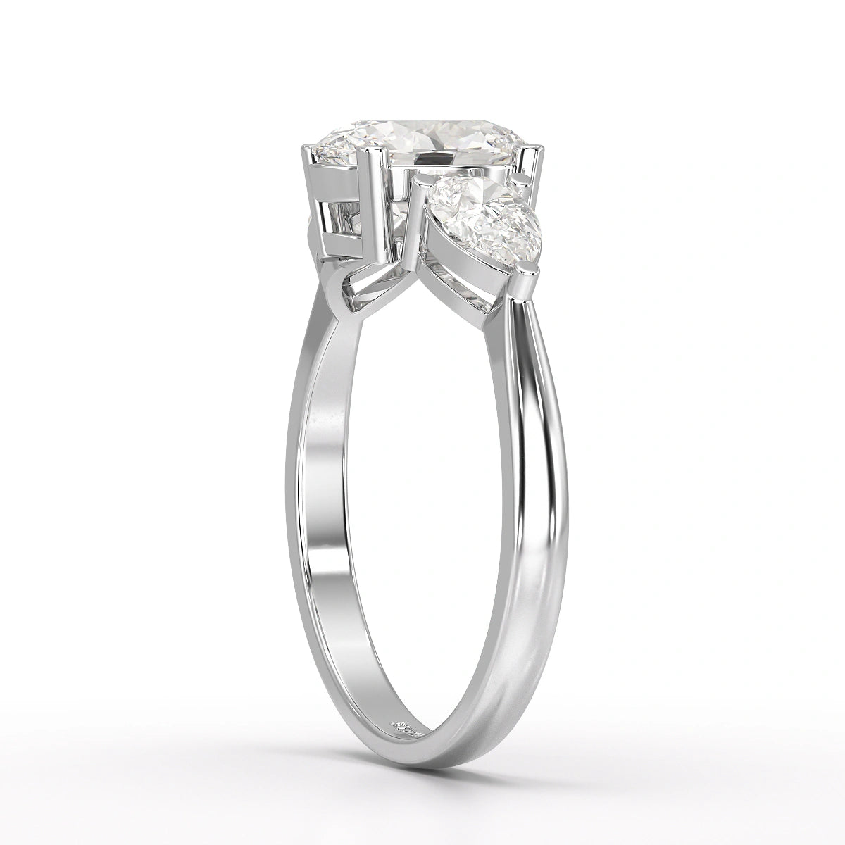 2.1 CT Oval Cut Three Stone Lab Diamond Ring