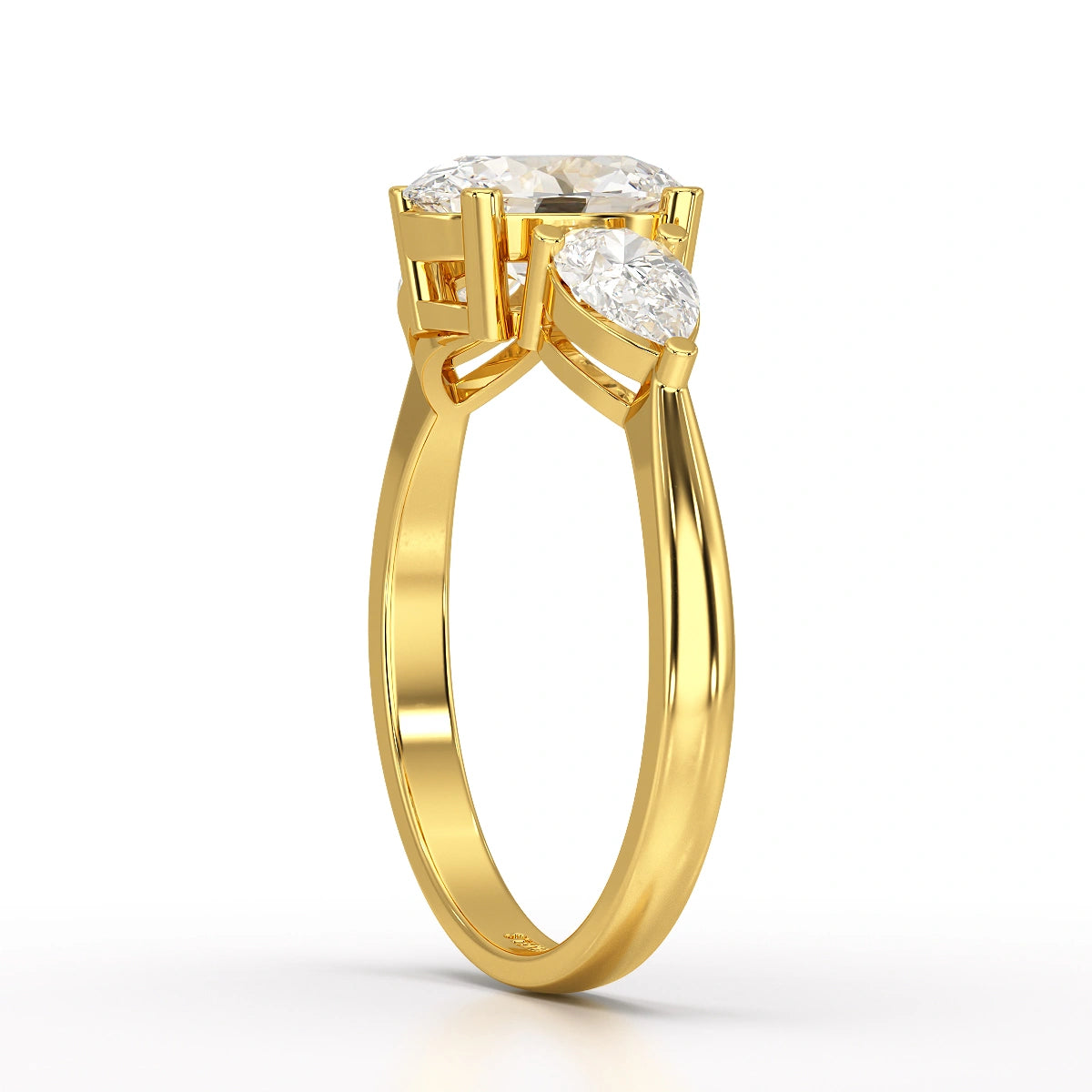 2.1 CT Oval Cut Three Stone Lab Diamond Ring