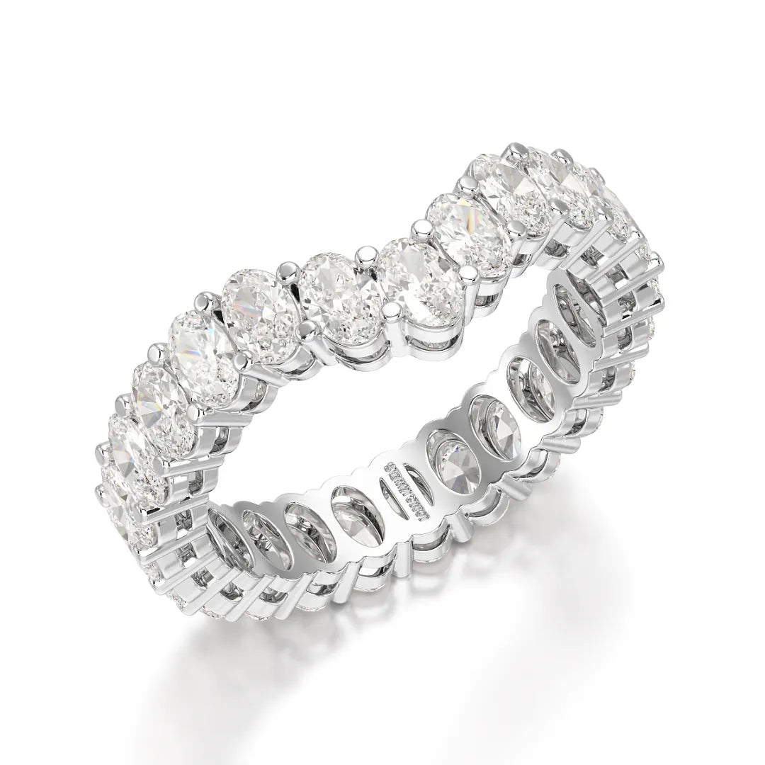 2.5 CT Oval Cut Eternity Lab Diamond Ring