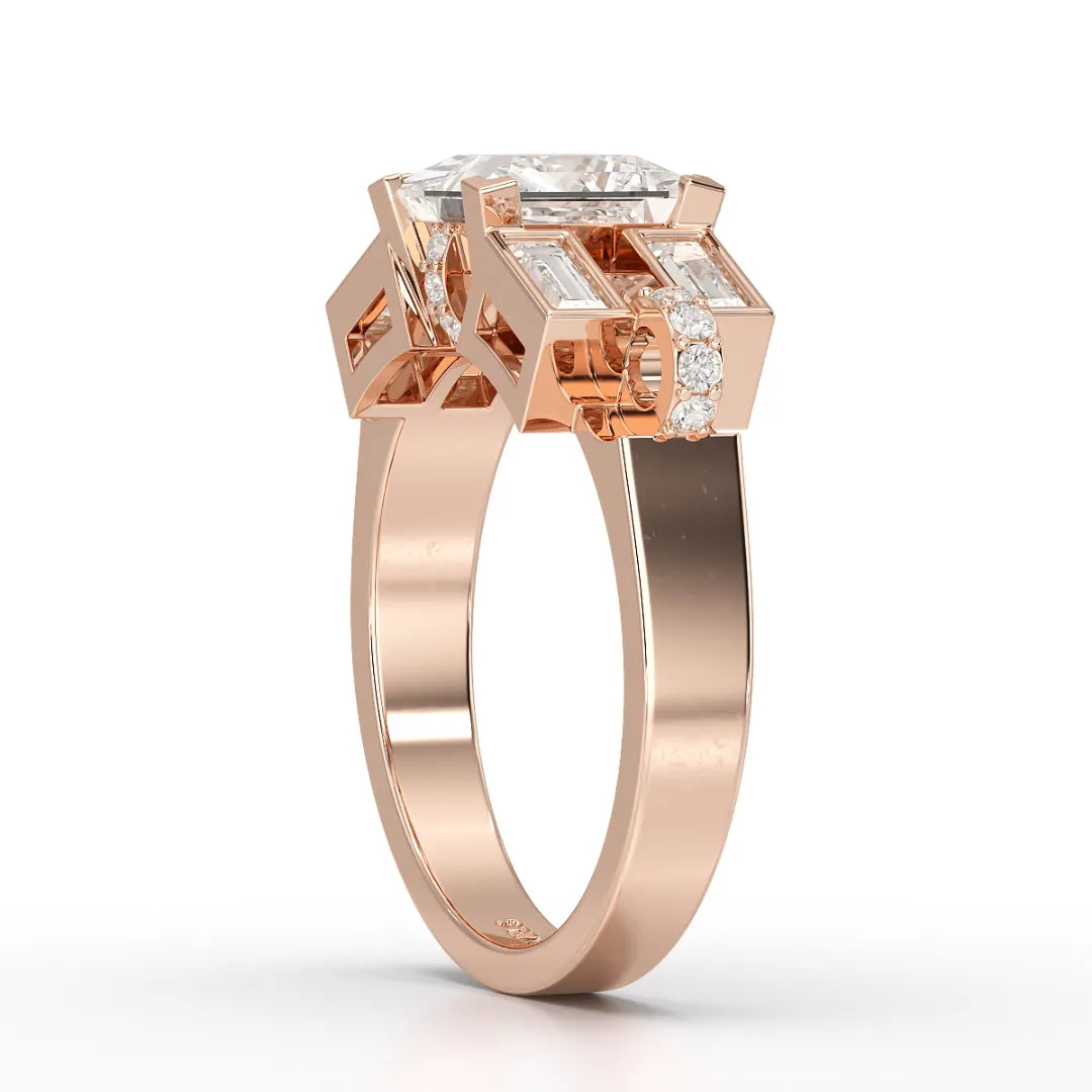 2.54 CT Princess Cut Lab Diamond Ring