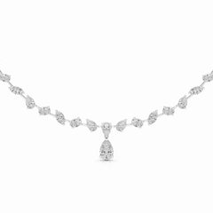 20.83 CT Lab Diamond Pear Cut Emerald Necklace