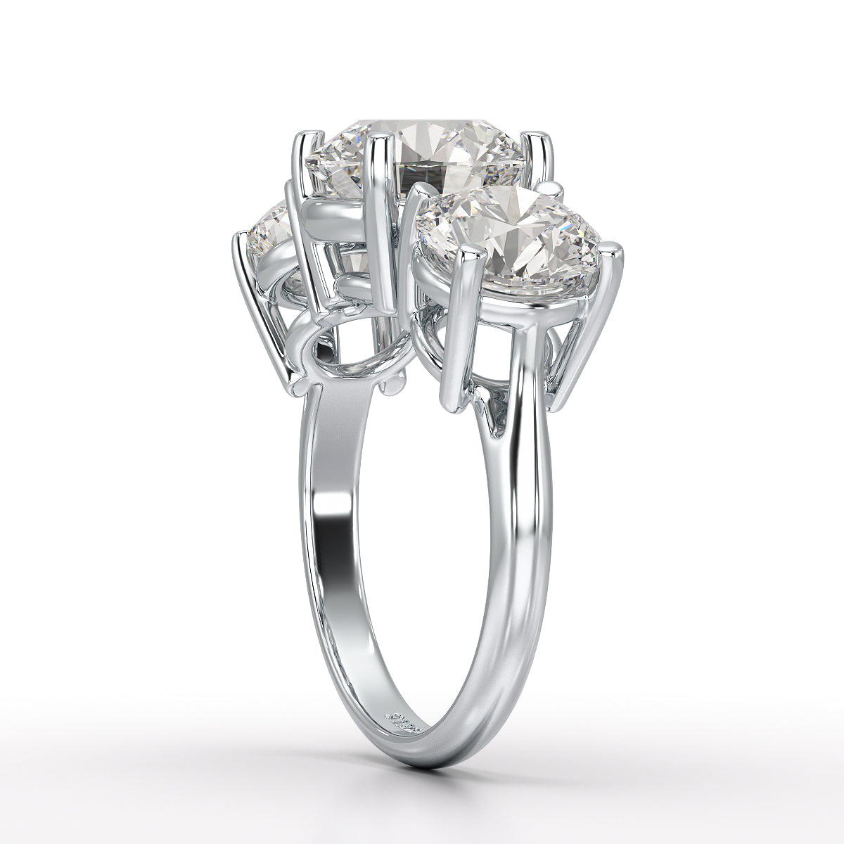 Round Lab Diamond Three Stone 6.07 CT Wedding Ring - Jama Jewels 