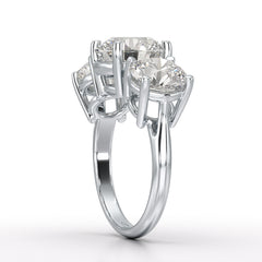 Round Lab Diamond Three Stone 6.07 CT Wedding Ring - Jama Jewels 