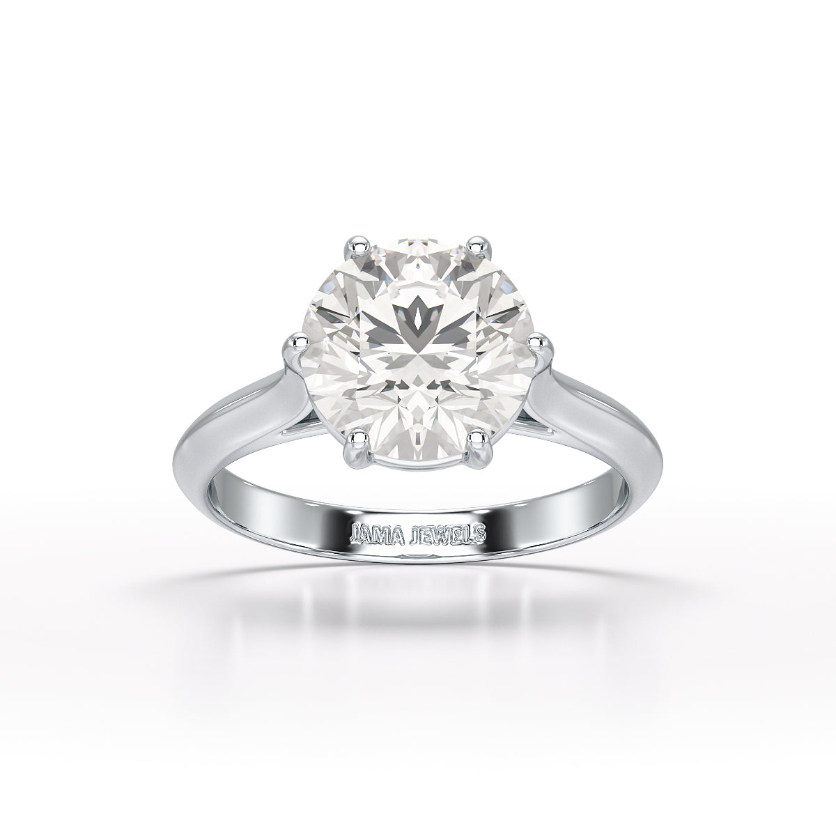 3 CT Solitaire Engagement Lab Grown Diamond Ring - Jama Jewels 