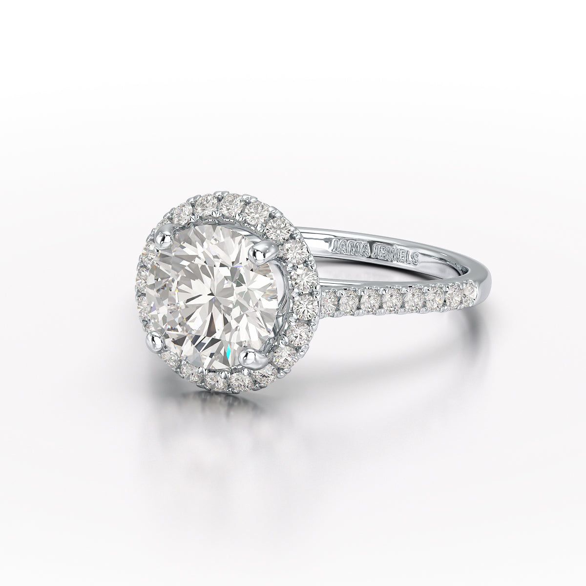 Halo Lab Grown Diamond 2.60 Carat Wedding Ring - Jama Jewels 