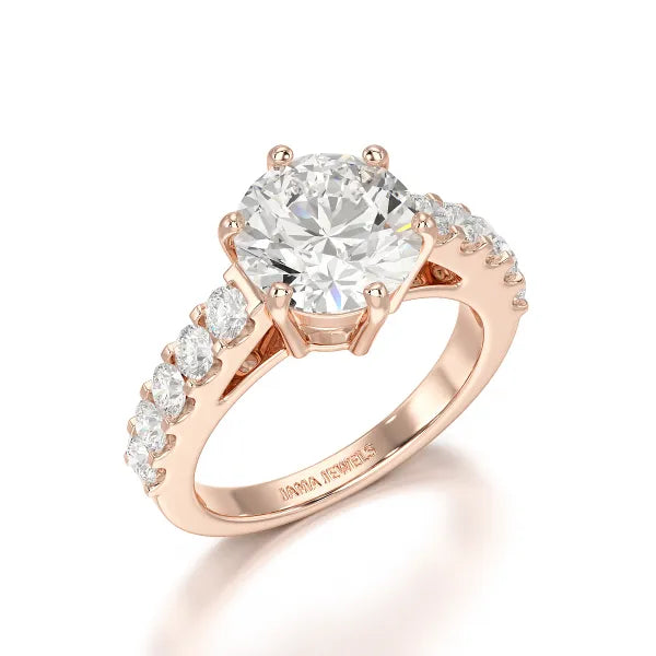 Lab Diamond 3.74 CT Round Cut Wedding Ring - Jama Jewels 