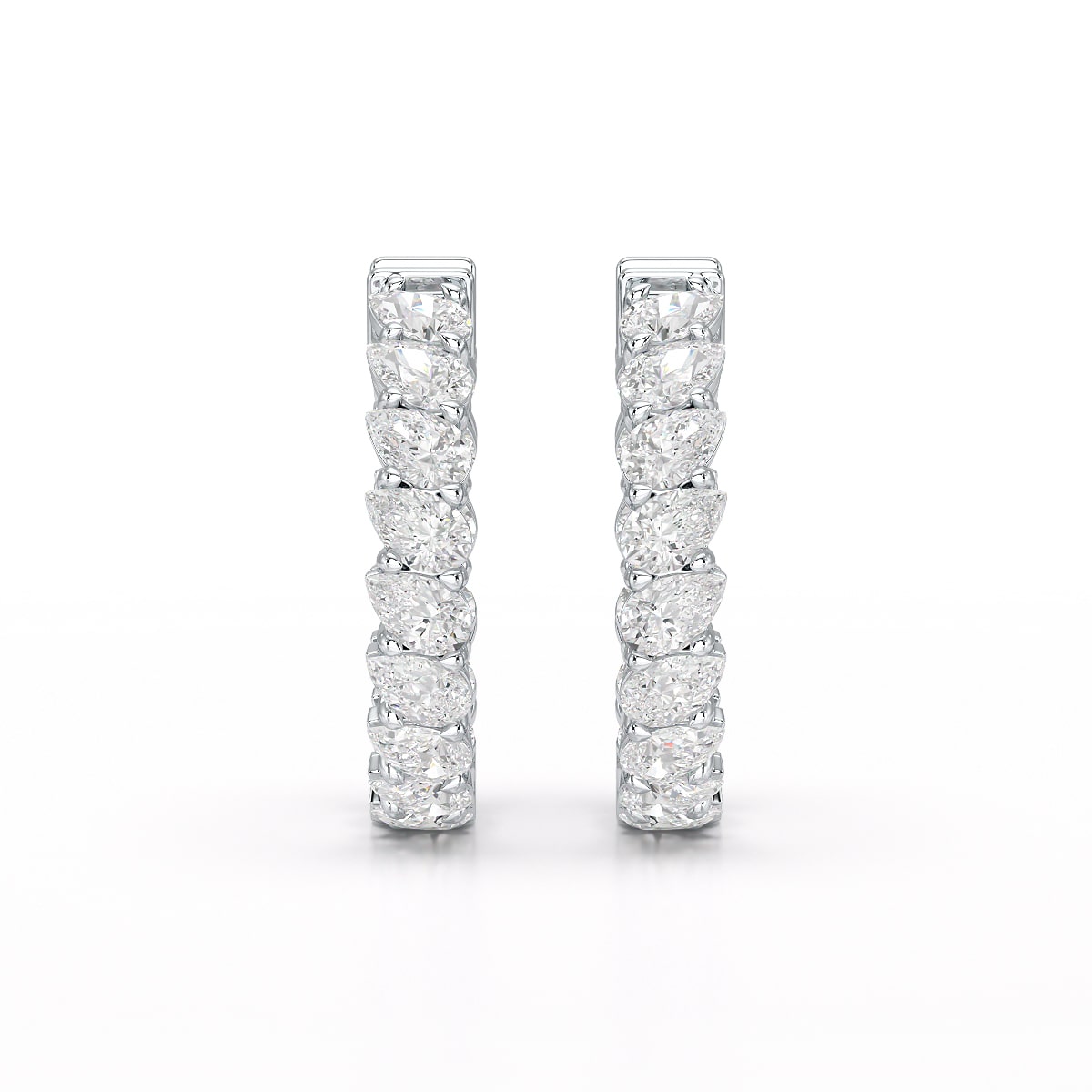 4.9 CT Pear Cut Lab Diamond Hoop Earrings