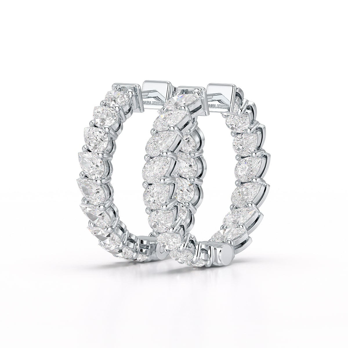 4.9 CT Pear Cut Lab Diamond Hoop Earrings