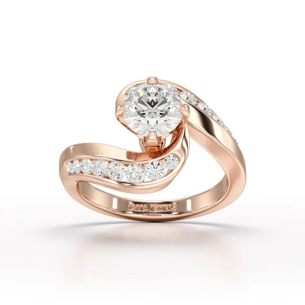 Lab Diamond Twist Design 1.61 CT Engagement Ring - Jama Jewels 