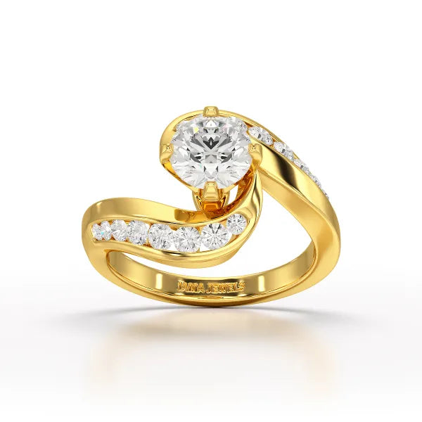 Lab Diamond Twist Design 1.61 CT Engagement Ring - Jama Jewels 