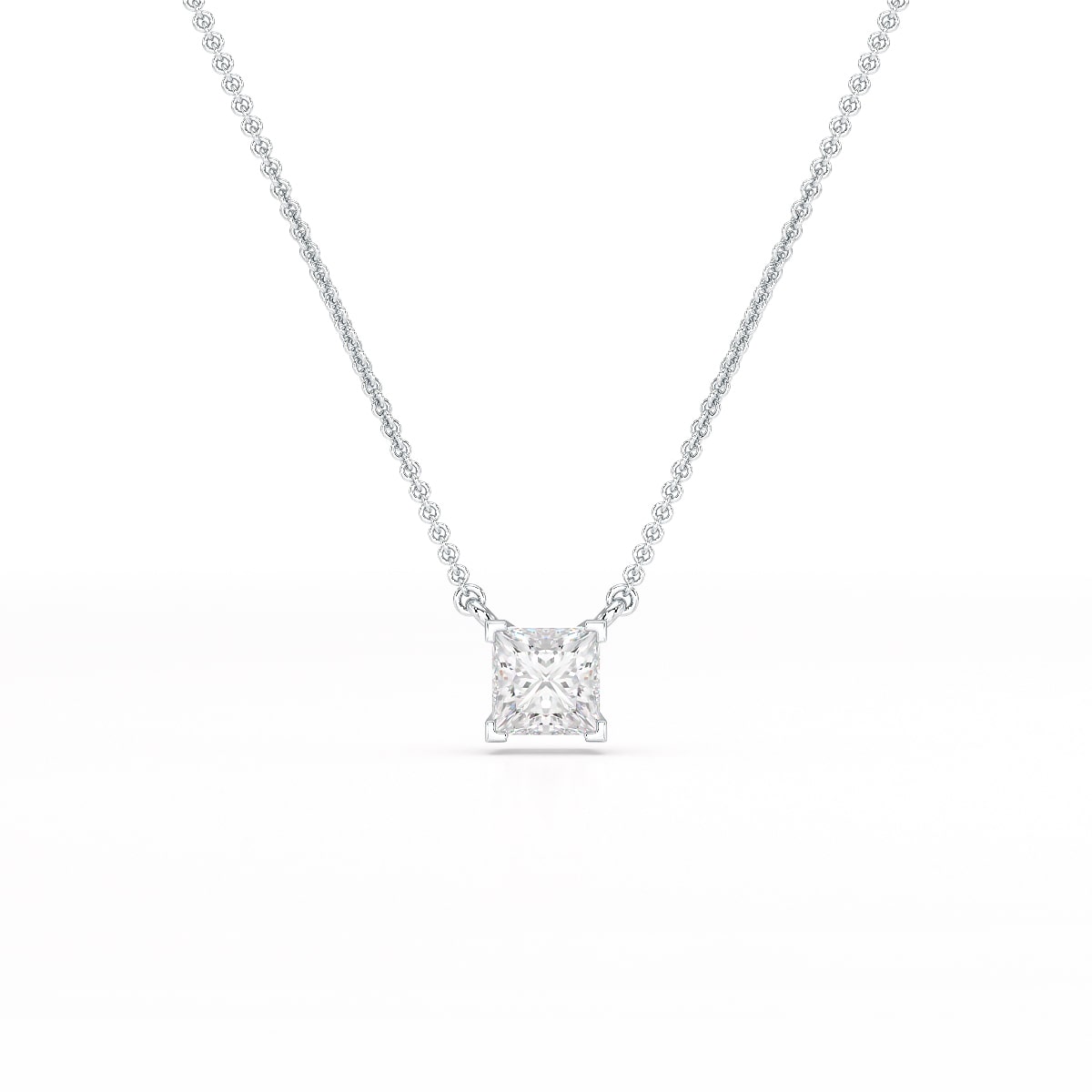 1 CT Lab Grown Diamond Princess Pendant
