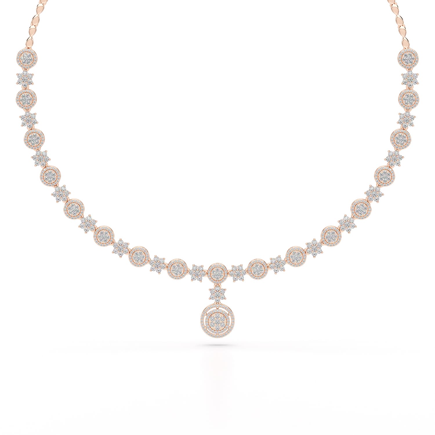 4.59 Carat Lab Grown Diamond Round Shape Necklace