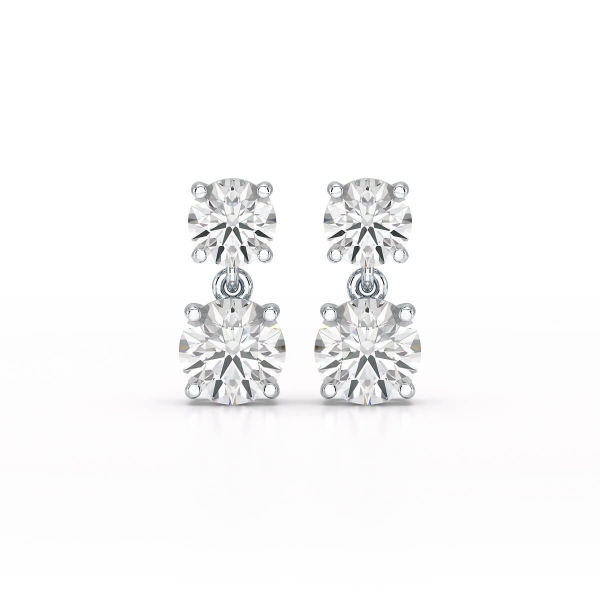 Simple Round Cut 6.34 CT Lab Diamond Drop Earring