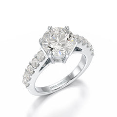 Lab Diamond 3.74 CT Round Cut Wedding Ring - Jama Jewels 