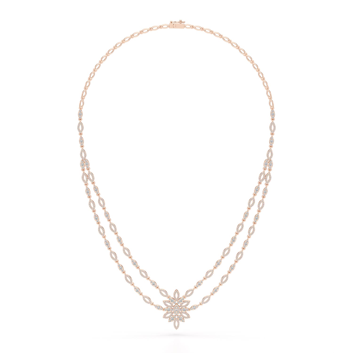 Layered Lab Grown Diamond 3.74 CT Necklace