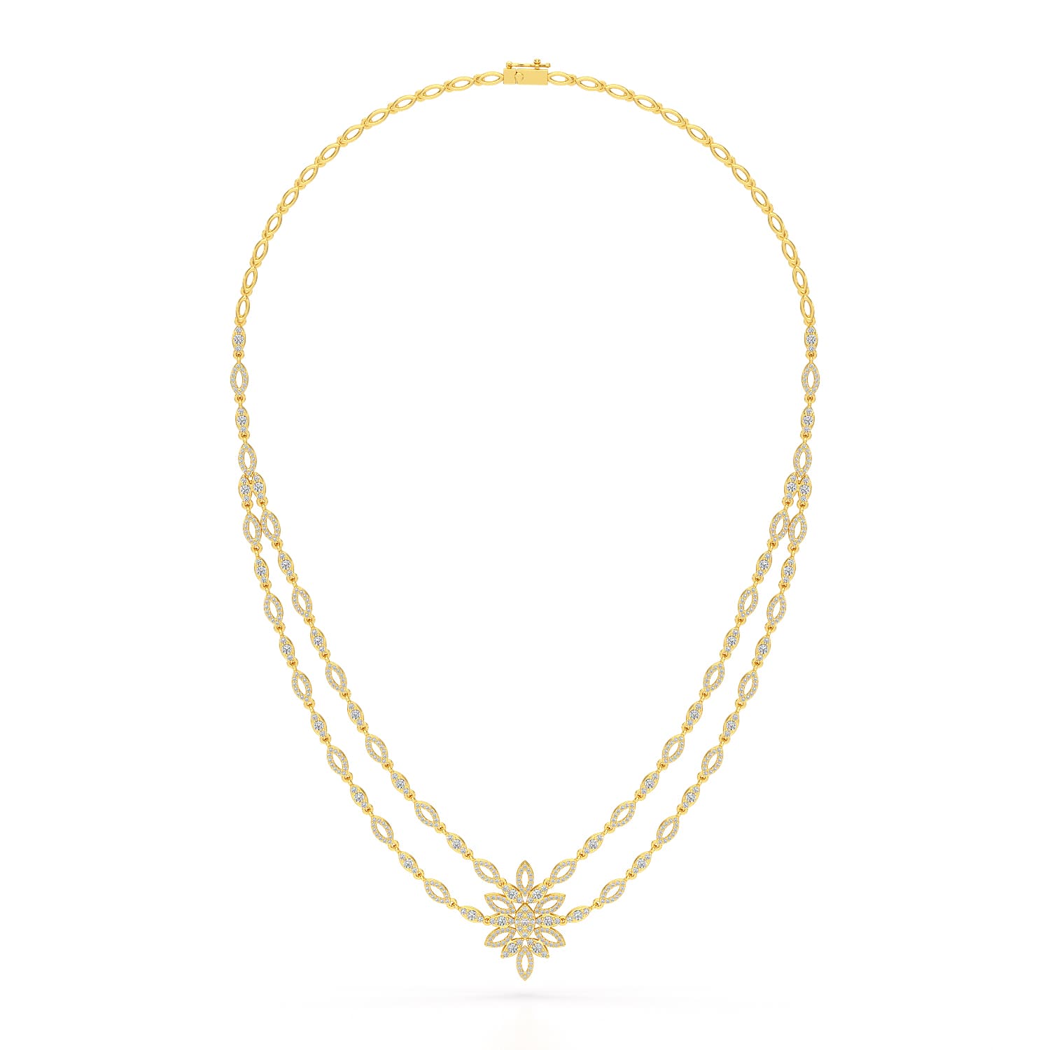 Layered Lab Grown Diamond 3.74 CT Necklace