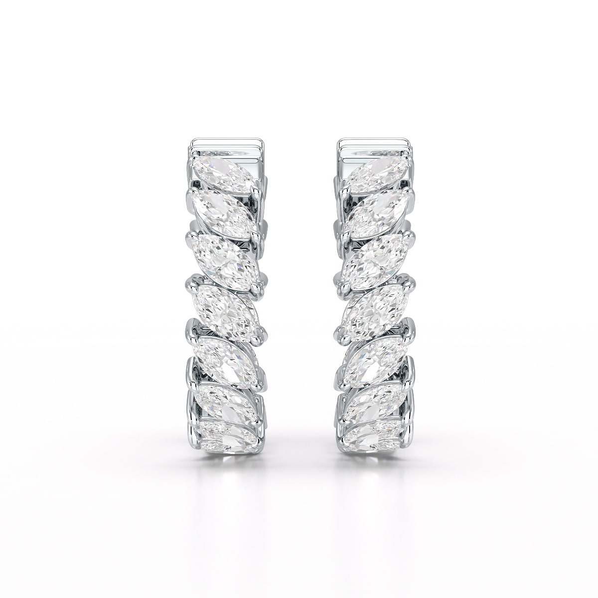 3.4 CT Marquise Cut Lab Diamond Hoop Earrings