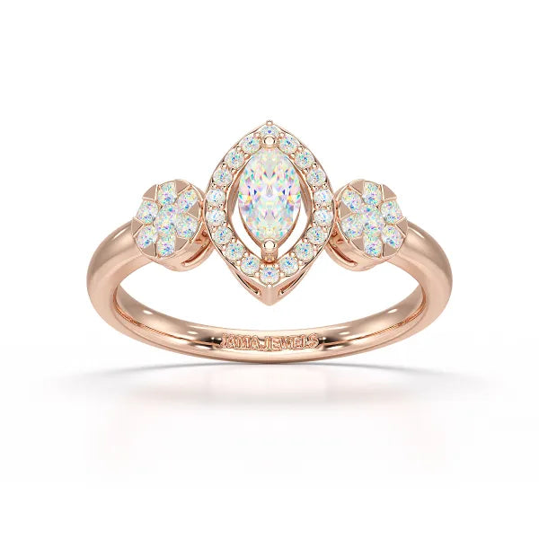 Marquise Cut 0.5 CT Lab Grown Diamond Ring