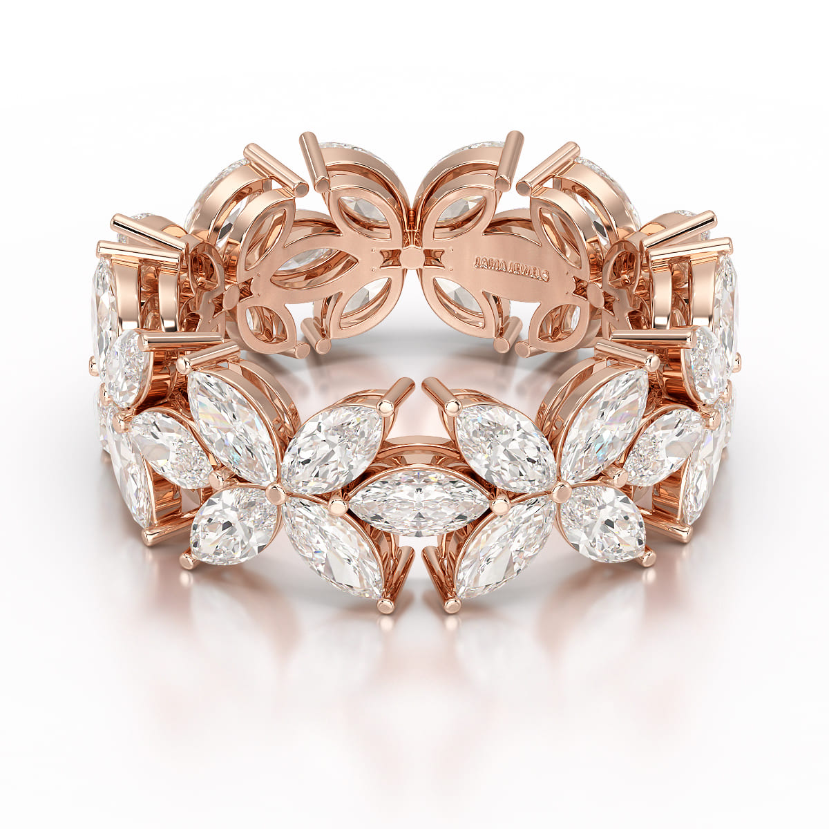 3.5 CT Marquise Cut Flower Shape Lab Diamond Ring