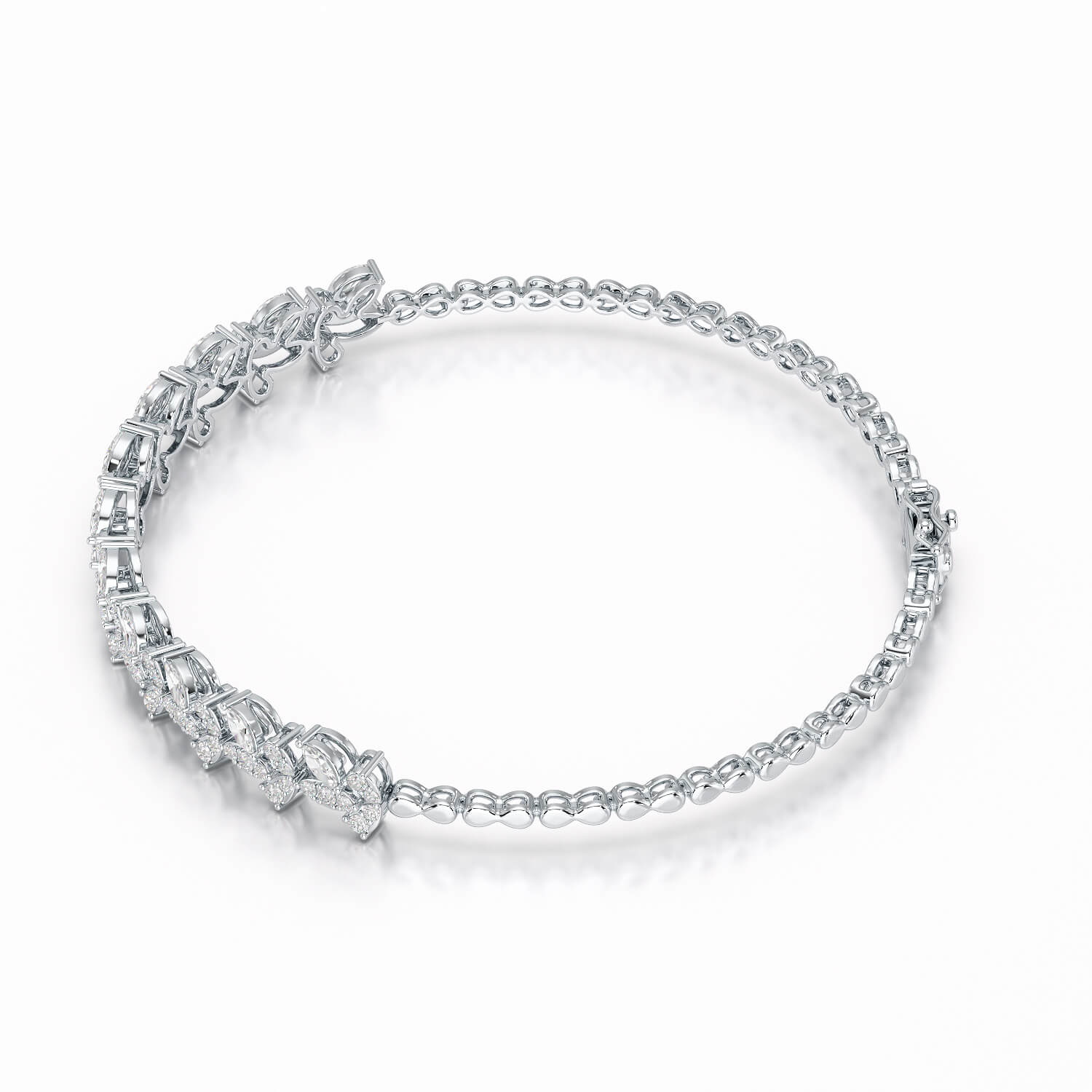 1.95 CT Marquise Cut Diamond Lab Created Bracelet