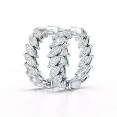 3.4 CT Marquise Cut Lab Diamond Hoop Earrings