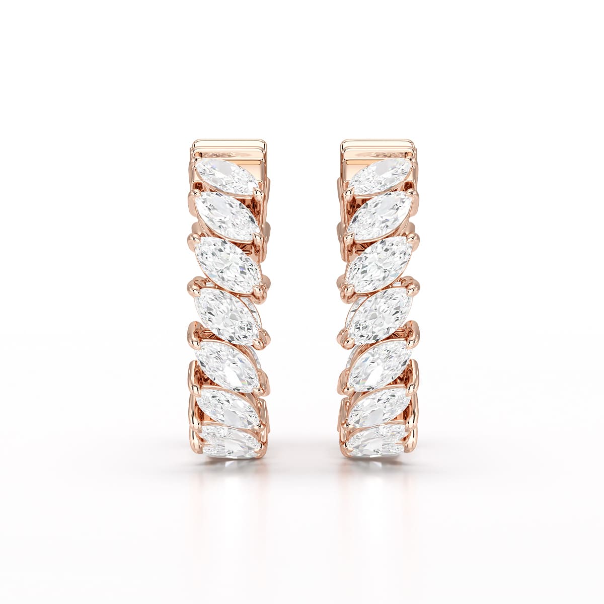 3.4 CT Marquise Cut Lab Diamond Hoop Earrings