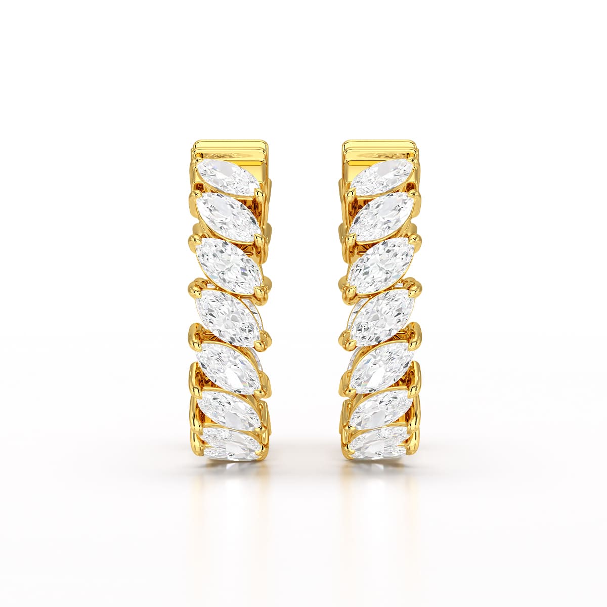 3.4 CT Marquise Cut Lab Diamond Hoop Earrings
