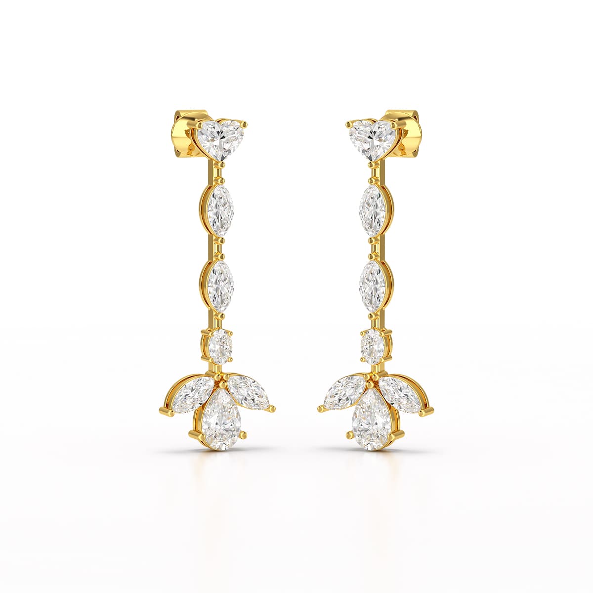6 CT Multi shape Dangle Lab Diamond Earrings