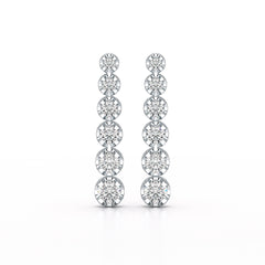 3 CT Lab Diamond Bridal Drop Dangle Earrings - Jama Jewels 
