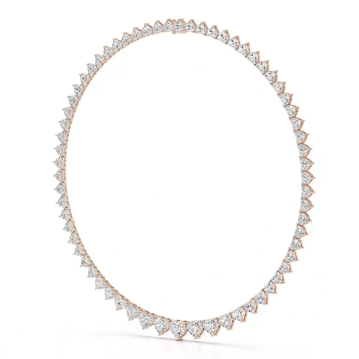 42.12 CT Lab Diamond Heart Cut Necklace