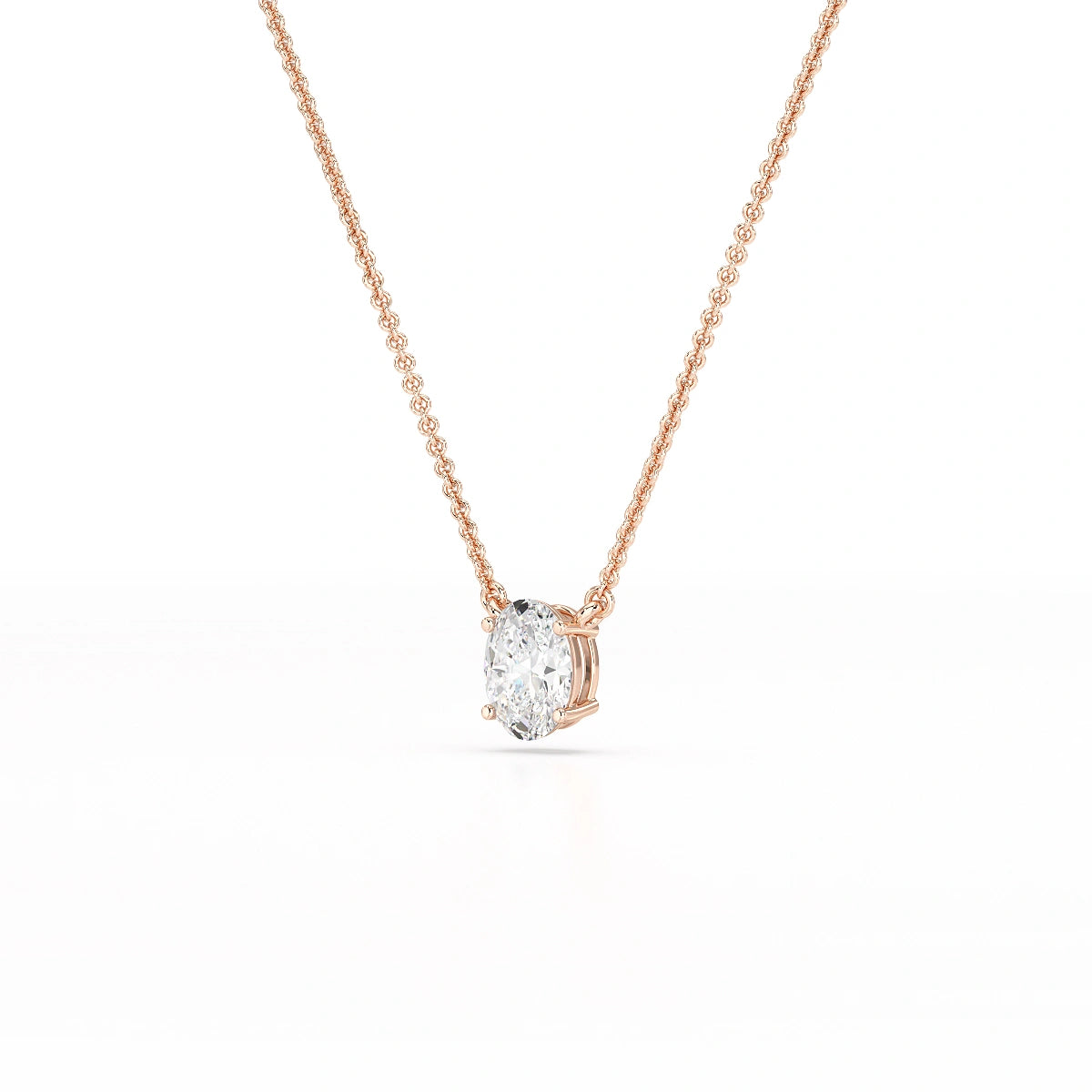 1 CT Oval Lab Grown Diamond Solitaire Pendant